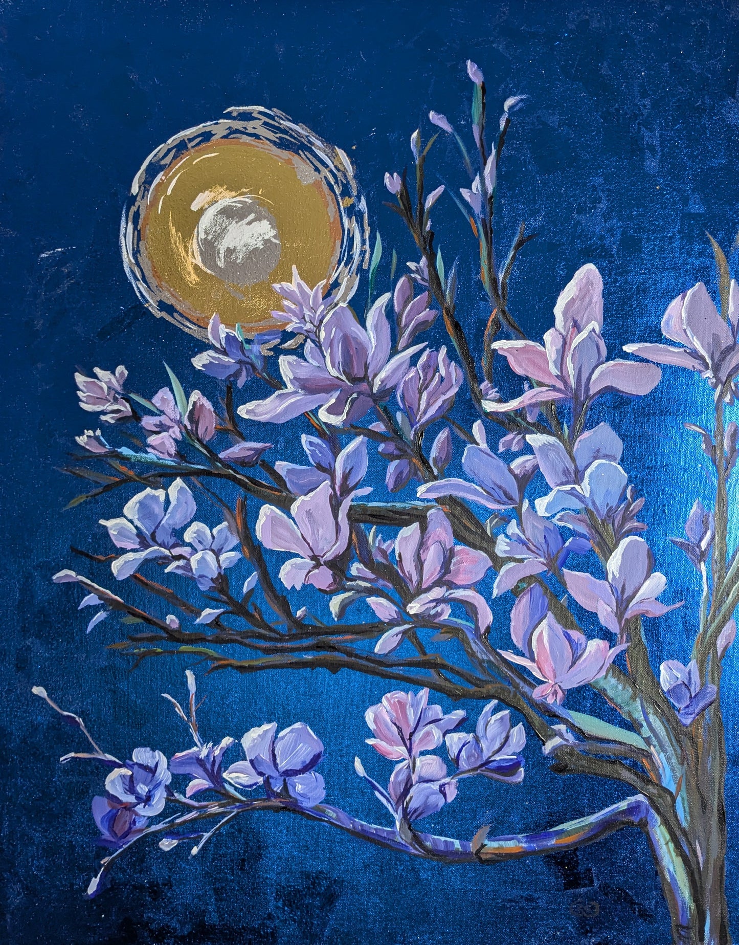 Moonlit Magnolias 1 Fine Art Print