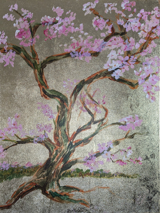 Cherry Blossom Grove, A collection of three original paintings